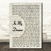 James Morrison In My Dreams Vintage Script Song Lyric Framed Print