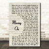 James Moving On Vintage Script Song Lyric Framed Print