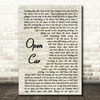 Porcupine Tree Open Car Vintage Script Song Lyric Framed Print