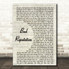 Shawn Mendes Bad Reputation Vintage Script Song Lyric Framed Print