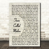 The Jam Town Called Malice Vintage Script Song Lyric Framed Print