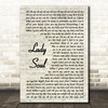 The Temptations Lady Soul Vintage Script Song Lyric Framed Print