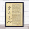 Hillsong United As You Find Me Rustic Script Song Lyric Framed Print