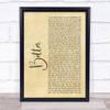 Khalid Better Rustic Script Song Lyric Framed Print