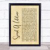 The Rifles Spend A Lifetime Rustic Script Song Lyric Framed Print