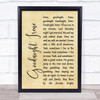 The Weavers Goodnight Irene Rustic Script Song Lyric Framed Print