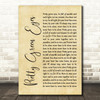 Ultrabeat Pretty Green Eyes Rustic Script Song Lyric Framed Print