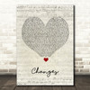 2Pac Changes Script Heart Song Lyric Framed Print