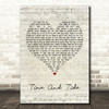 Basia Time And Tide Script Heart Song Lyric Framed Print