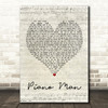 Billy Joel Piano Man Script Heart Song Lyric Framed Print