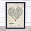 Bring Me The Horizon Mother Tongue Script Heart Song Lyric Framed Print