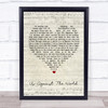 Coldplay Us Against The World Script Heart Song Lyric Framed Print