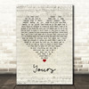 Ella Henderson Yours Script Heart Song Lyric Framed Print