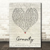 Embrace Gravity Script Heart Song Lyric Framed Print