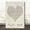 Emily Hearn Found a Heart Script Heart Song Lyric Framed Print
