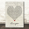 Florence + The Machine Hunger Script Heart Song Lyric Framed Print