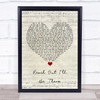 Four Tops Reach Out I'll Be There Script Heart Song Lyric Framed Print