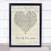 James Blunt Time Of Our Lives Script Heart Song Lyric Framed Print