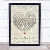 James Taylor Your Smiling Face Script Heart Song Lyric Framed Print