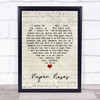 Janice Torre Paper Roses Script Heart Song Lyric Framed Print