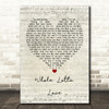 Led Zeppelin Whole Lotta Love Script Heart Song Lyric Framed Print