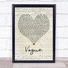 Madonna Vogue Script Heart Song Lyric Framed Print