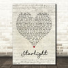 Muse Starlight Script Heart Song Lyric Framed Print