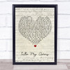 Nick Cave & The Bad Seeds Into My Arms Script Heart Song Lyric Framed Print