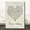 Phil Collins True Colors Script Heart Song Lyric Framed Print