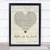 Rod Stewart Rhythm Of My Heart Script Heart Song Lyric Framed Print