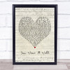 Rod Stewart You Wear It Well Script Heart Song Lyric Framed Print