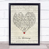 Roy Orbison In Dreams Script Heart Song Lyric Framed Print