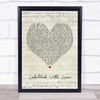 Squeeze Labelled With Love Script Heart Song Lyric Framed Print
