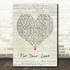 Stevie Wonder For Your Love Script Heart Song Lyric Framed Print