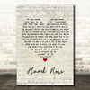 The Black Keys Hard Row Script Heart Song Lyric Framed Print