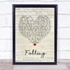 The Civil Wars Falling Script Heart Song Lyric Framed Print