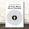 Alexander O'Neal If You Were Here Tonight Vinyl Record Song Lyric Framed Print