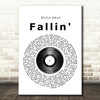 Alicia Keys Fallin' Vinyl Record Song Lyric Framed Print