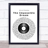 Elvis Presley The Impossible Dream Vinyl Record Song Lyric Framed Print