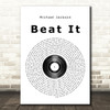 Michael Jackson Beat It Vinyl Record Song Lyric Framed Print