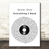 Skylar Grey Everything I Need Vinyl Record Song Lyric Framed Print