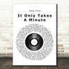 Take That It Only Takes A Minute Vinyl Record Song Lyric Framed Print