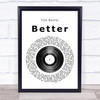 Tom Baxter Better Vinyl Record Song Lyric Framed Print