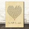 10cc I'm Not In Love Vintage Heart Song Lyric Framed Print