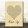 Andra Day Rise Up Vintage Heart Song Lyric Framed Print