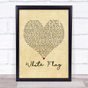 Dido White Flag Vintage Heart Song Lyric Framed Print