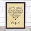 Doria roberts Perfect Vintage Heart Song Lyric Framed Print