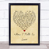 Nat King Cole When I Fall In Love Vintage Heart Song Lyric Framed Print