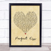 New Order Perfect Kiss Vintage Heart Song Lyric Framed Print