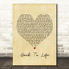 Rascal Flatts Back To Life Vintage Heart Song Lyric Framed Print